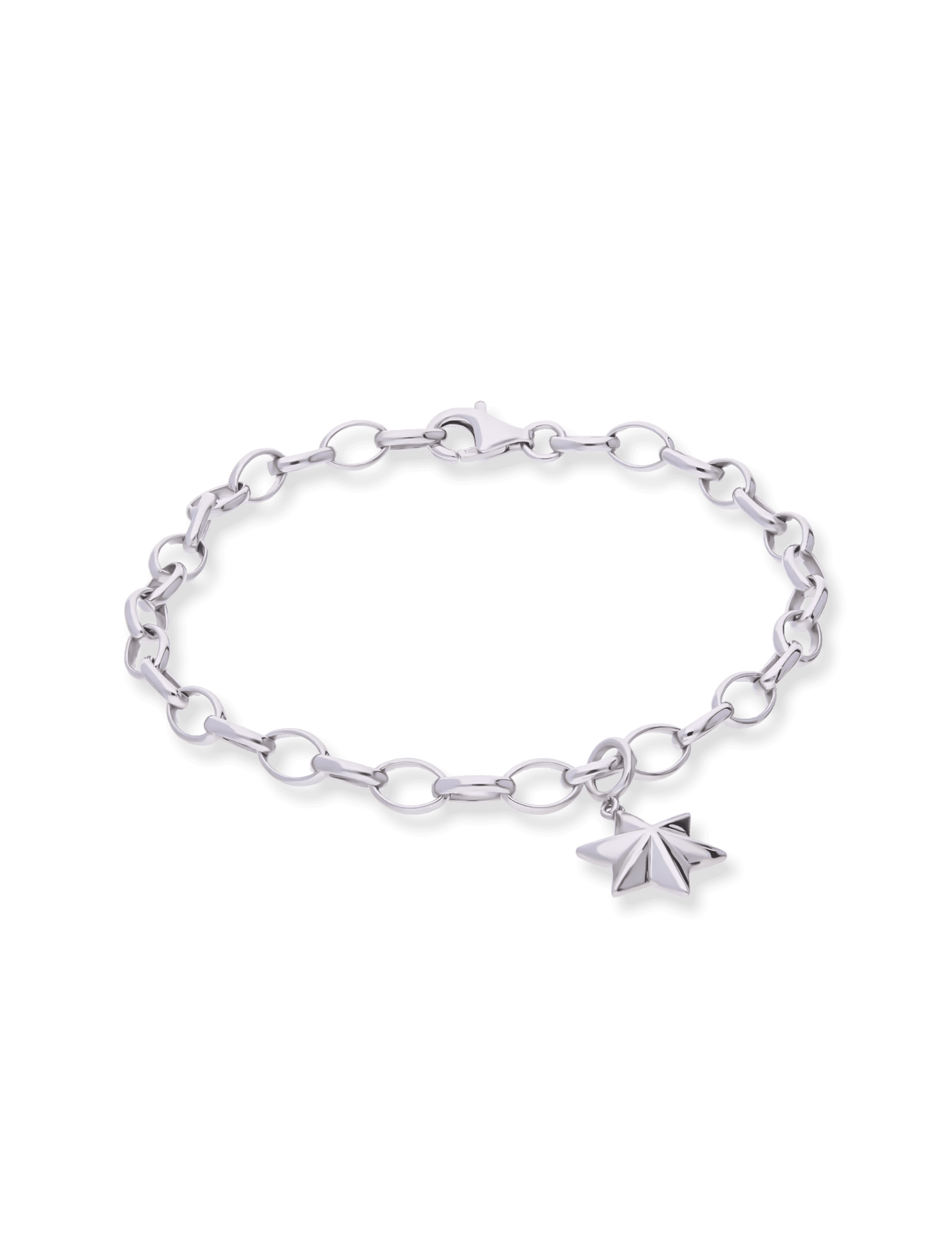 Armband 925 Silber rhodiniert mit Stern Anhänger 95283